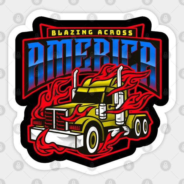 Blazing Across America Sticker by TJWDraws